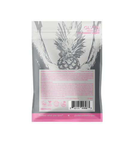 Glyde Slimfit Organic Strawberry Condoms 4pk