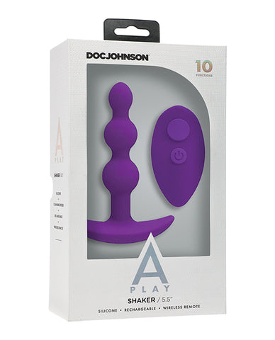 A Play Shaker Rechargeable Silicone Anal Plug W/remote