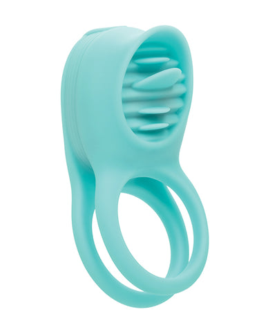 Couple's Enhancers Silicone Rechargeable French Kiss Enhancer - Teal