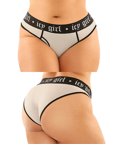 Vibes Buddy Pack Icy Girl Metallic Boy Brief & Lace Thong Black Qn