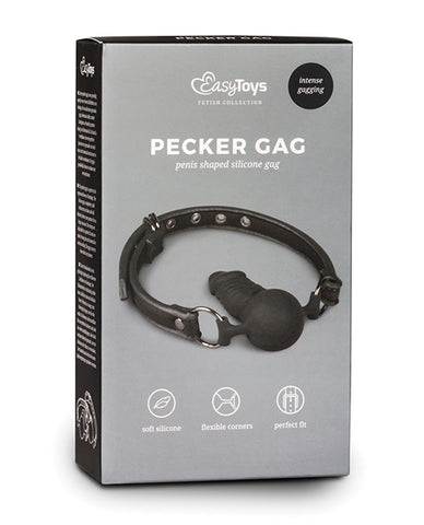 Easy Toys Ball Gag W/silicone Dong - Black