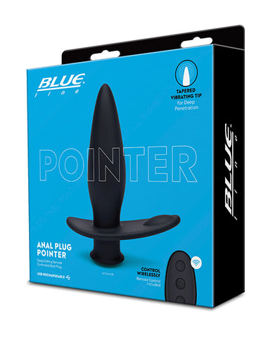 Blue Line Vibrating Anal Plug Pointer W/remote