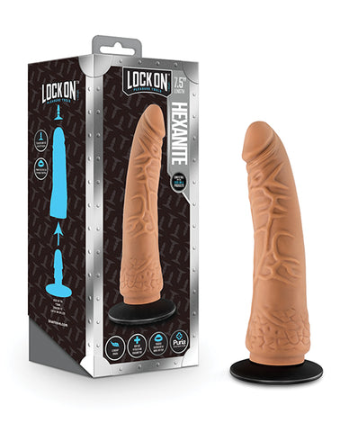 Blush Lock On 7.5" Hexanite Dildo W/suction Cup Adapter