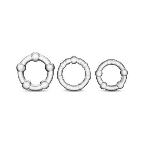 Blush Stay Hard Beaded Cock Rings 3 Pack