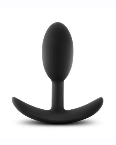 Blush Anal Adventures Platinum Silicone Vibra Slim Plug - Black