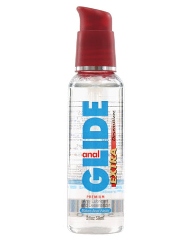 A clear bottle Anal Glide.