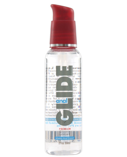 Anal Glide lubricant bottle with red cap on a white background