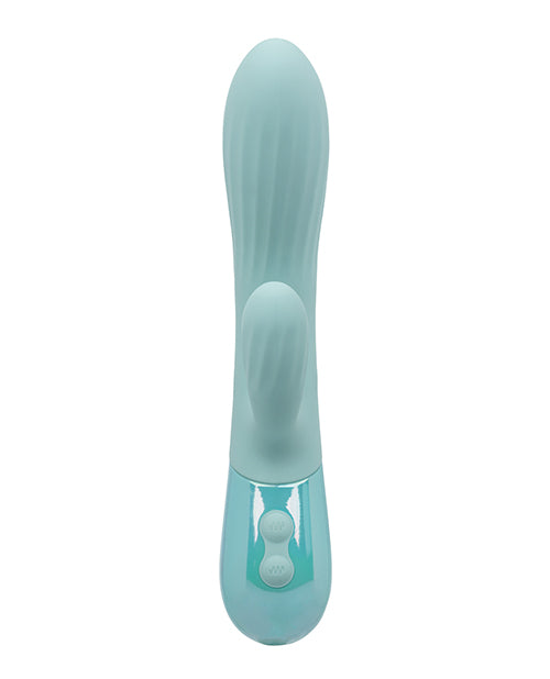 Aura Dual Ripple textured dual stimulation vibrator ergonomic design blue