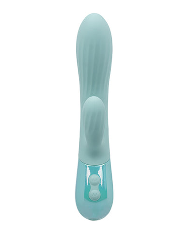 Aura Dual Ripple textured dual stimulation vibrator ergonomic design blue