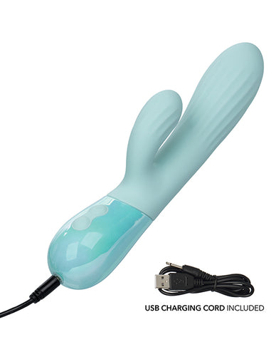 Aura Dual Ripple textured dual stimulation vibrator ergonomic design USB charging cord included