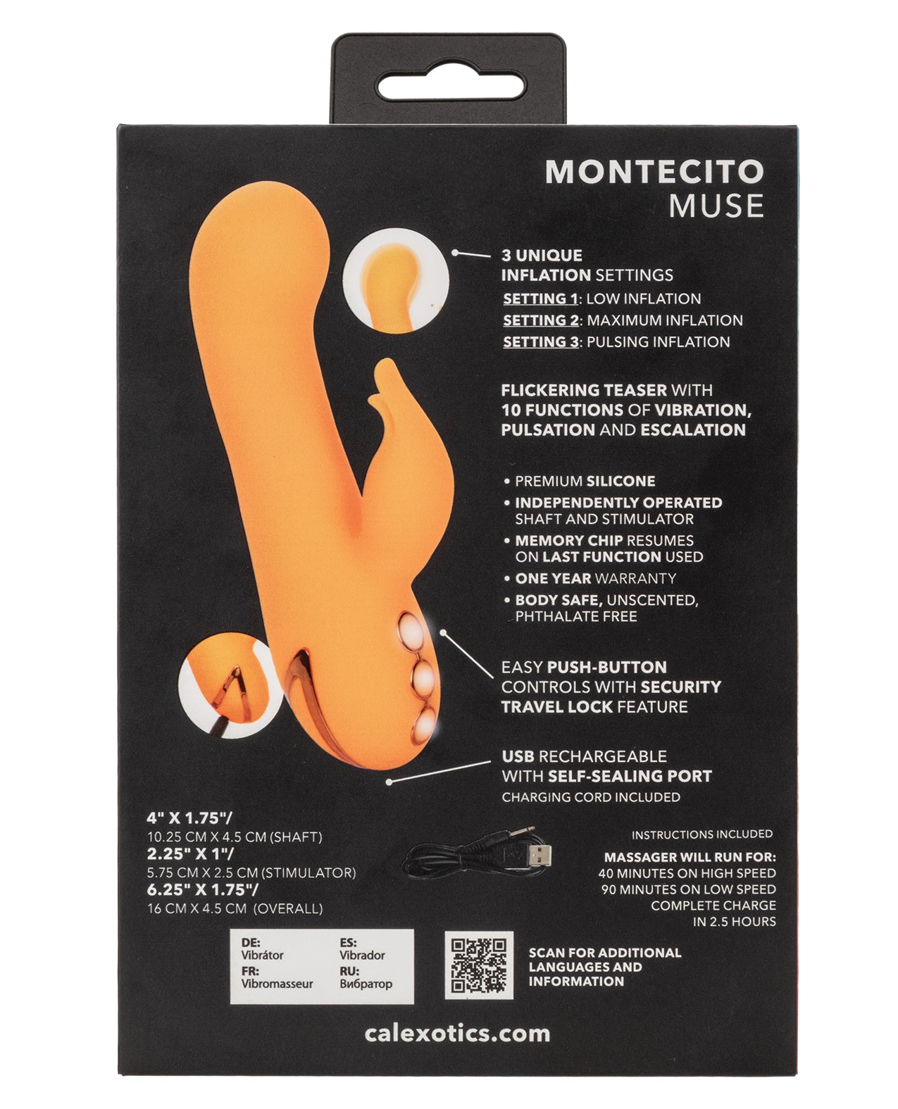 California Dreaming Montecito Muse luxury dual stimulation vibrator specs and features