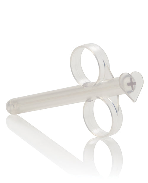 A clear lube tube angled away from the camera.