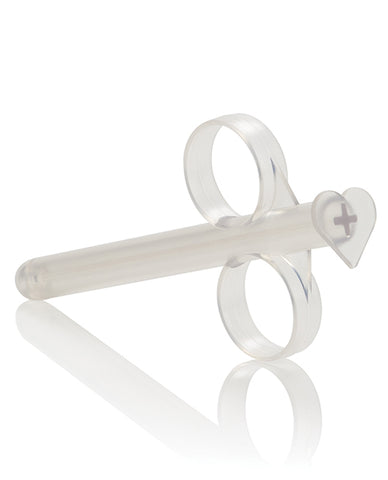 A clear lube tube angled away from the camera.