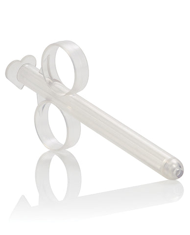 A clear lube tube angled facing the camera.