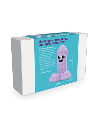 The back of the box to Cock Blocks Bricked Up, featuring an image of a stylized penis with face.