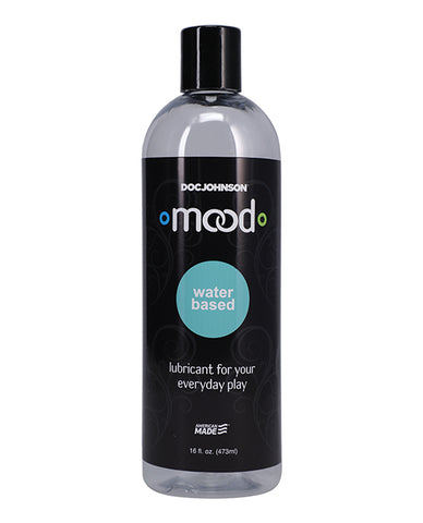 Bottle of Doc Johnson Mood water-based lubricant on a white background