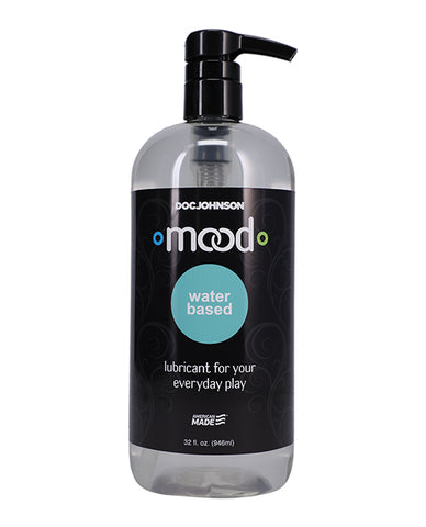 Bottle of Doc Johnson Mood water-based lubricant on a white background