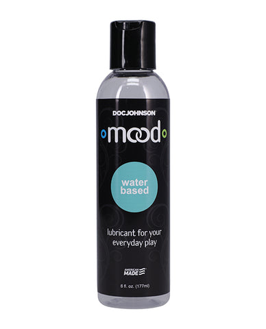 Bottle of Doc Johnson Mood water-based lubricant on a white background