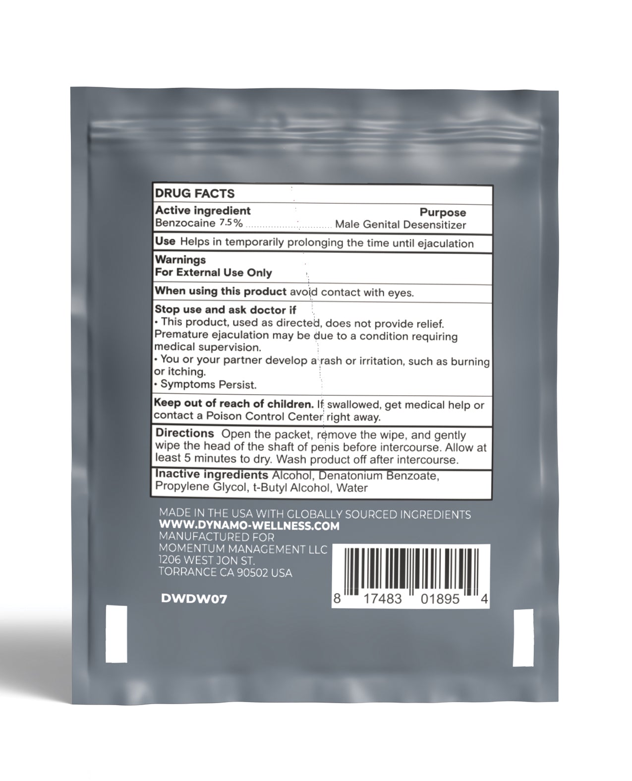 Product packaging with label on a white background