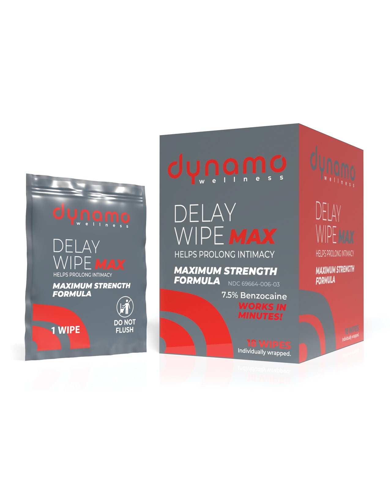 Dynamo Delay Wipe Max packaging on a white background