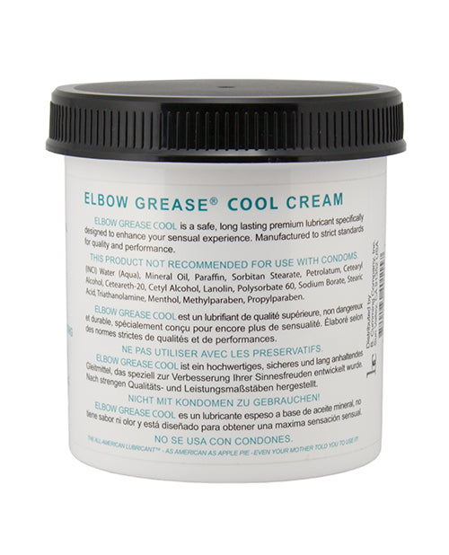 Elbow Grease Cool Cream container with label on a white background