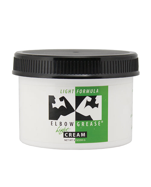 Jar of Elbow Grease light formula cream on a white background