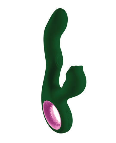 Rechargeable silicone rabbit vibrator with clitoral + internal stimulation