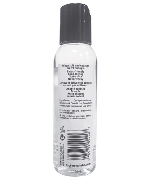 Bottle of water-based lubricant with label on a white background