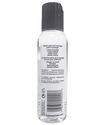 Bottle of water-based lubricant with label on a white background