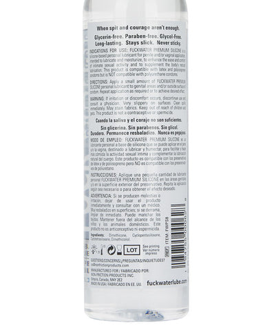 Back label of a clear bottle with text on a white background