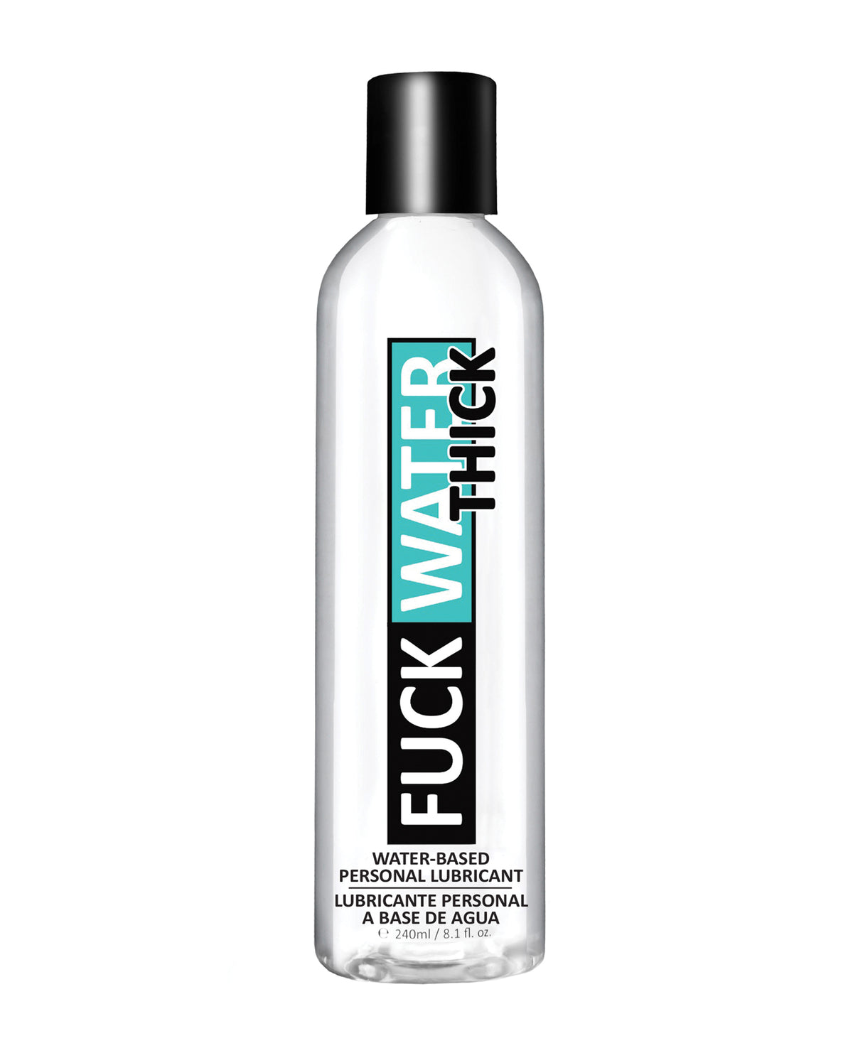 Bottle of Fuck Water Thick personal lubricant on a white background