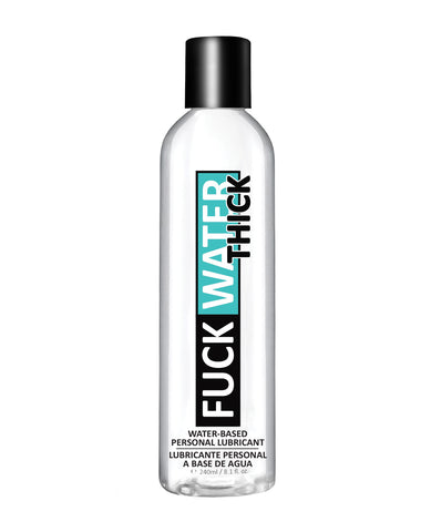 Bottle of Fuck Water Thick personal lubricant on a white background