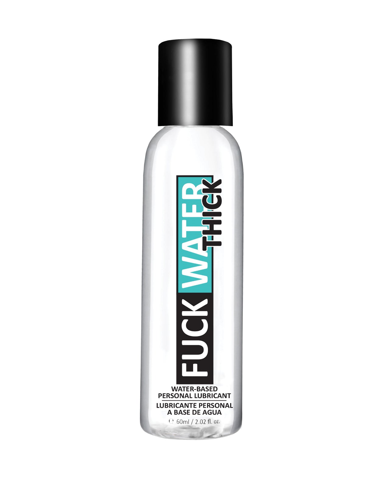 Bottle of Fuck Water Thick personal lubricant on a white background