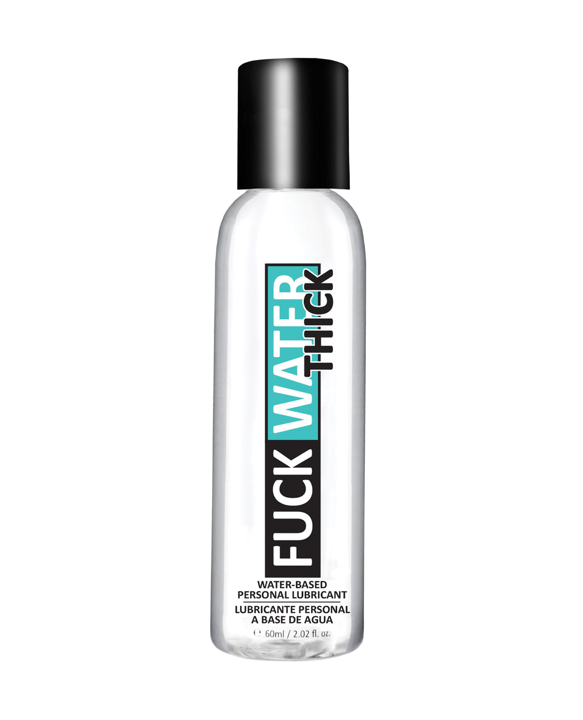 Bottle of Fuck Water Thick personal lubricant on a white background