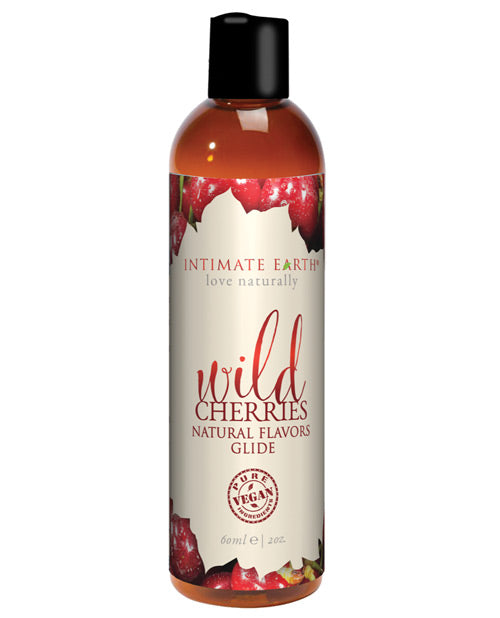 A bottle of Intimate Earth Wild Cherries Natural Flavor Glide