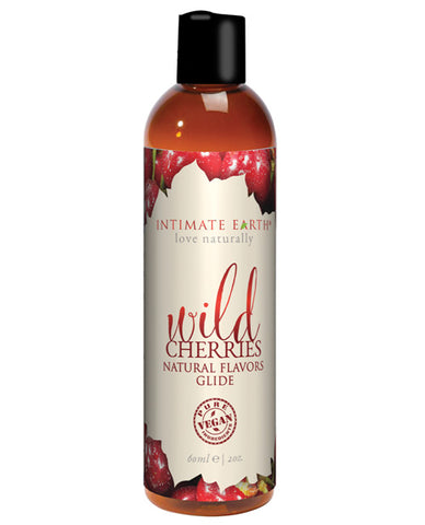 A bottle of Intimate Earth Wild Cherries Natural Flavor Glide
