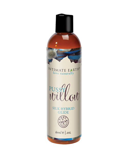 Bottle of Intimate Earth Pussy Willow product on a white background
