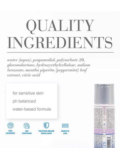 Product label with quality ingredients list and product details on a white background