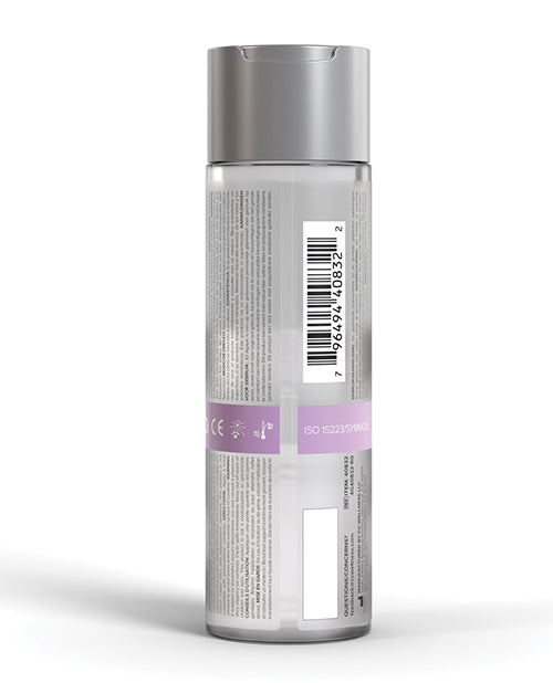 Silver cylindrical container with a barcode and text on a white background