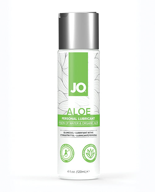 JO Aloe personal lubricant bottle on a white background