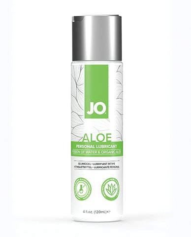 JO Aloe personal lubricant bottle on a white background