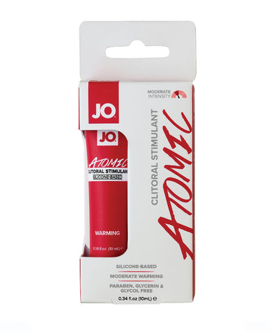 JO Atomic clitoral stimulant packaging on a white background