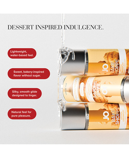 JO product packaging with text highlighting dessert-inspired indulgence.