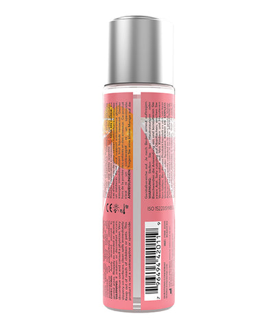 Pink bottle with silver cap on a white background