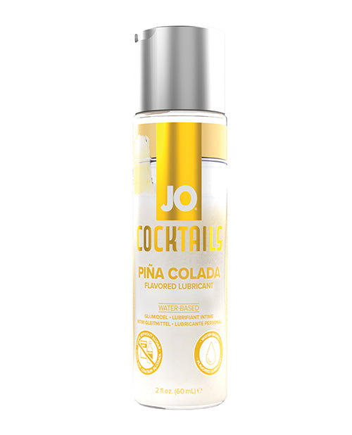 Bottle of JO Cocktails Pina Colada flavored lubricant on a white background