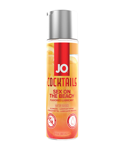 Bottle of JO Cocktails Sex on the Beach flavored lubricant on a white background