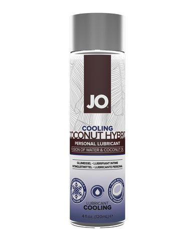 JO Cooling Coconut Hybrid personal lubricant bottle on a white background
