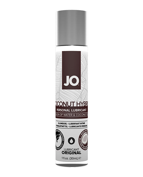 JO Coconut Hybrid personal lubricant bottle on a white background