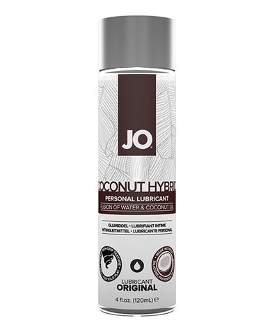 JO Coconut Hybrid personal lubricant bottle on a white background
