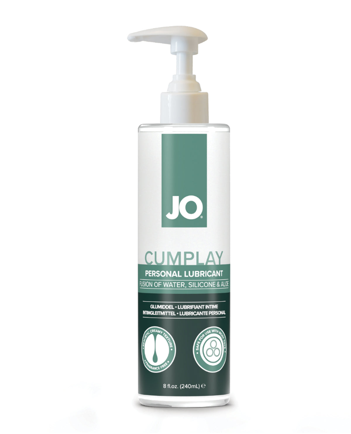 JO Cumplay personal lubricant bottle on a white background